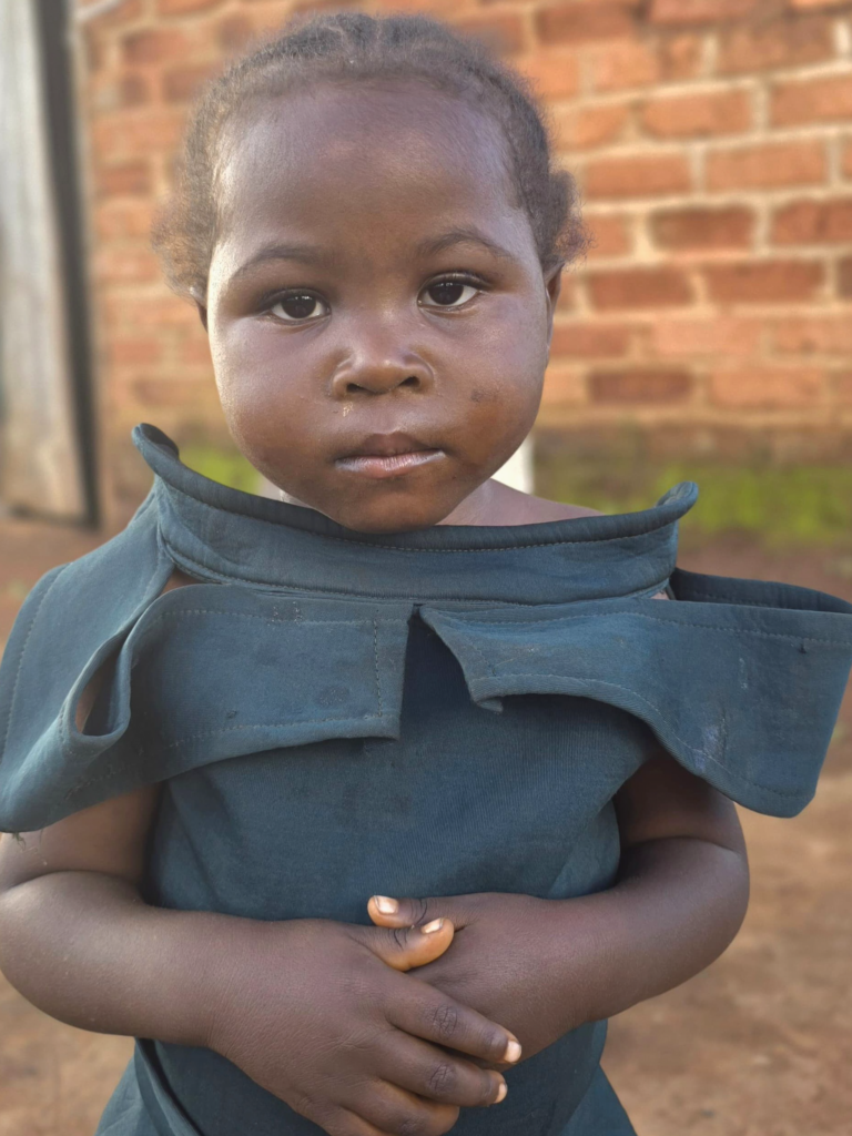 A two-year-old child in Congo needing medical care