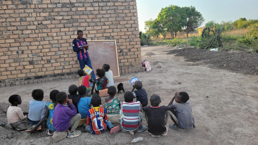 An outdoor class for children supported by Hope G.C.L.M.